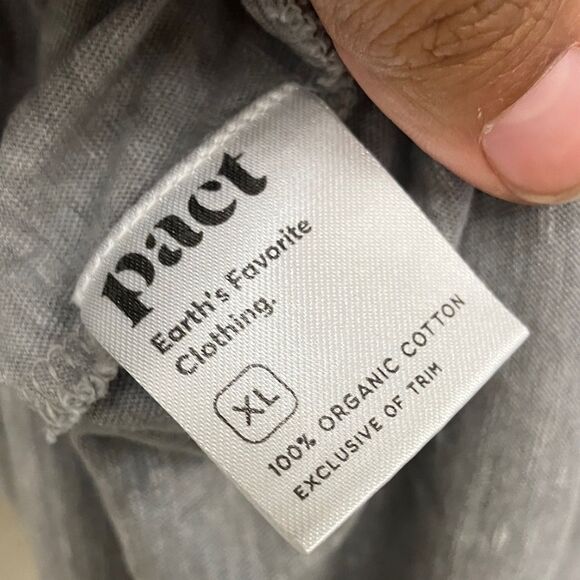 Pact Gray Women's Boxy Muscle Tee XL #166 - Picture 5 of 5